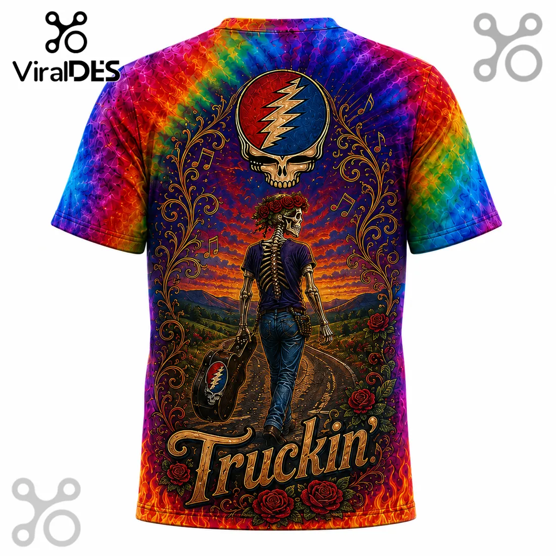 Grateful Dead Jerry Garcia Rainbow T-Shirt Grateful Dead Jerry Garcia Rainbow T-Shirt