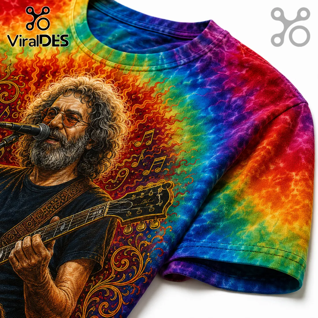 Grateful Dead Jerry Garcia Rainbow T-Shirt Grateful Dead Jerry Garcia Rainbow T-Shirt