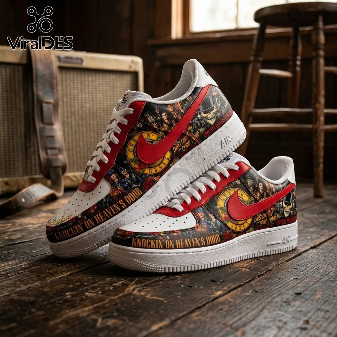 Guns N Roses 2026 Tour Custom Air Force 1 Sneakers Guns N Roses 2026 Tour Custom Air Force 1 Sneakers