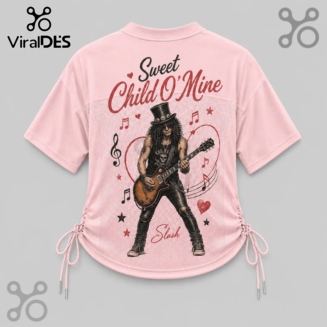 Guns N Roses Sweet Child O Mine Pink Lace-Up Jersey Guns N Roses Sweet Child O Mine Pink Lace-Up Jersey