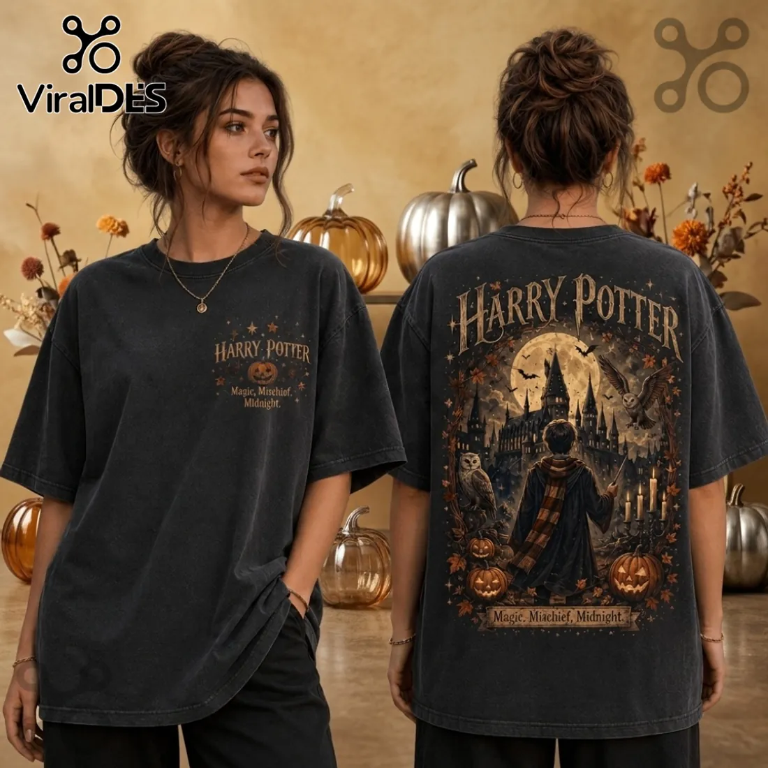 Harry Potter Magic Mischief Midnight Halloween T-Shirt Harry Potter Magic Mischief Midnight Halloween T-Shirt