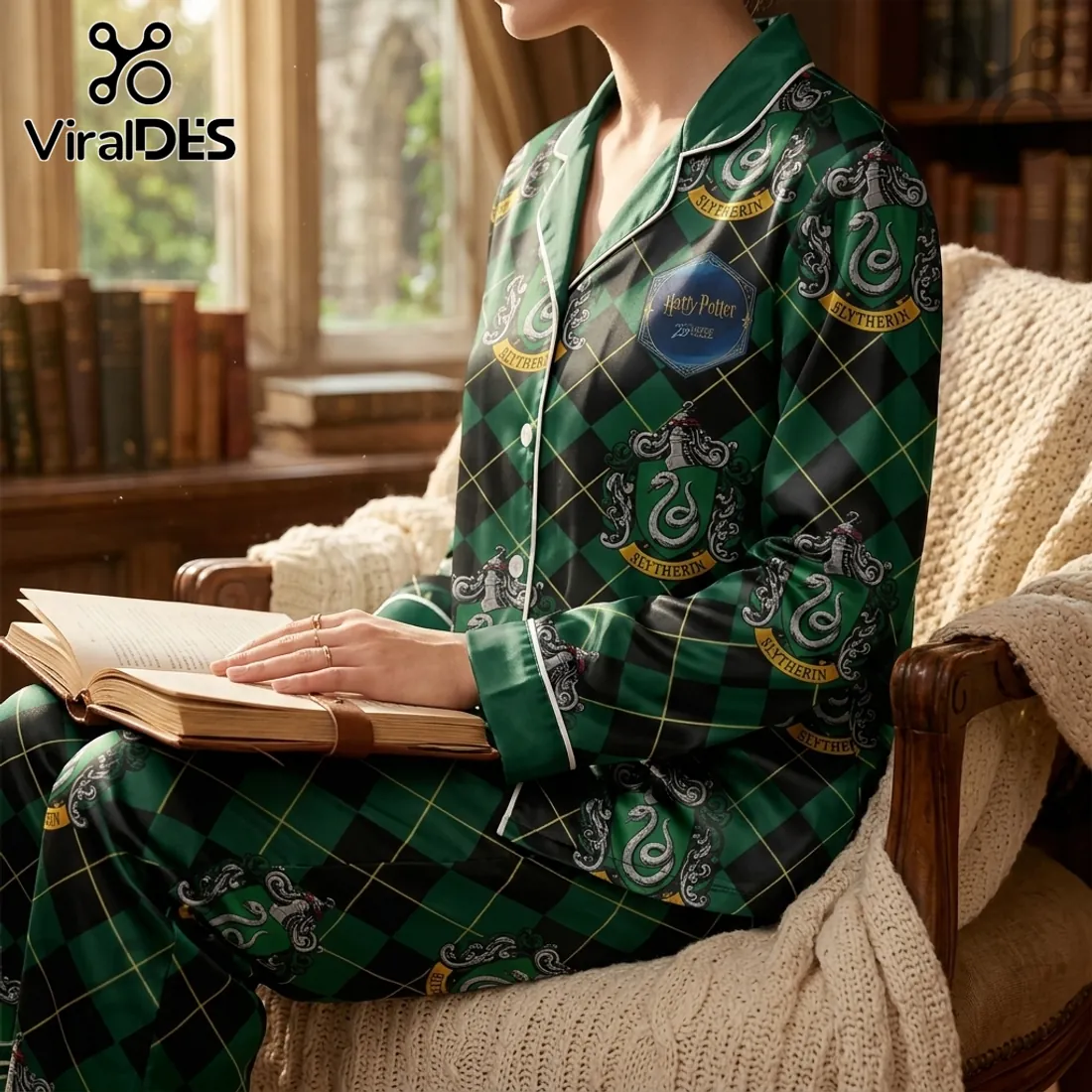 Harry Potter Slytherin Green Plaid Pajama Set Harry Potter Slytherin Green Plaid Pajama Set