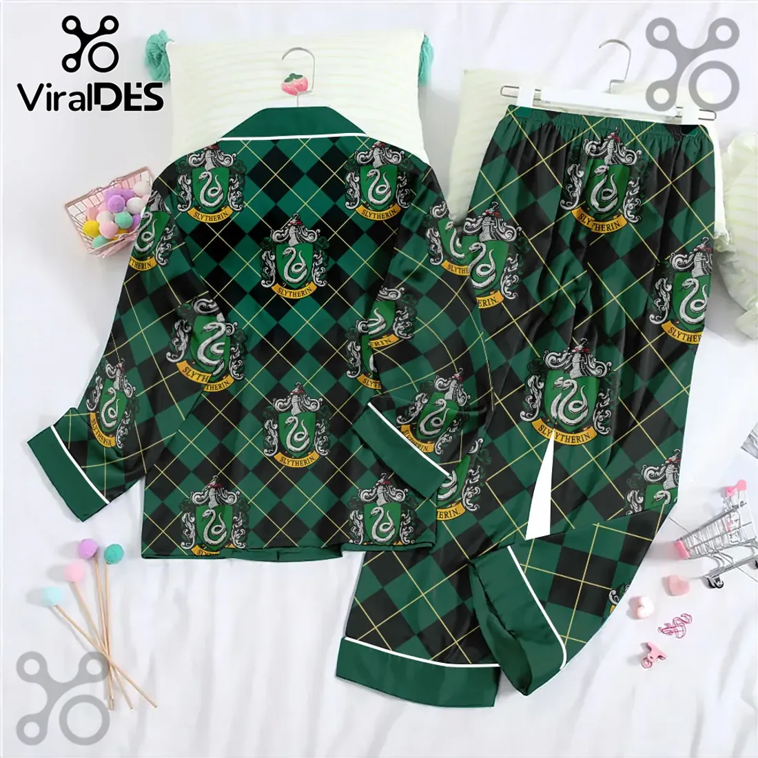 Harry Potter Slytherin Green Plaid Pajama Set Harry Potter Slytherin Green Plaid Pajama Set