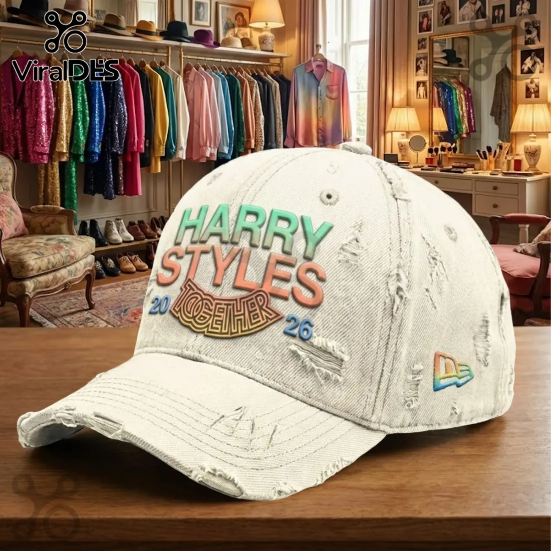 Harry Styles Together 2026 Distressed Baseball Cap Harry Styles Together 2026 Distressed Baseball Cap