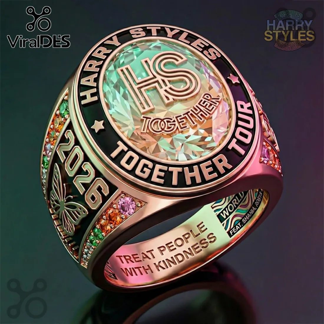 Harry Styles Together Tour 2026 Gold Plated Commemorative Ring Harry Styles Together Tour 2026 Gold Plated Commemorative Ring