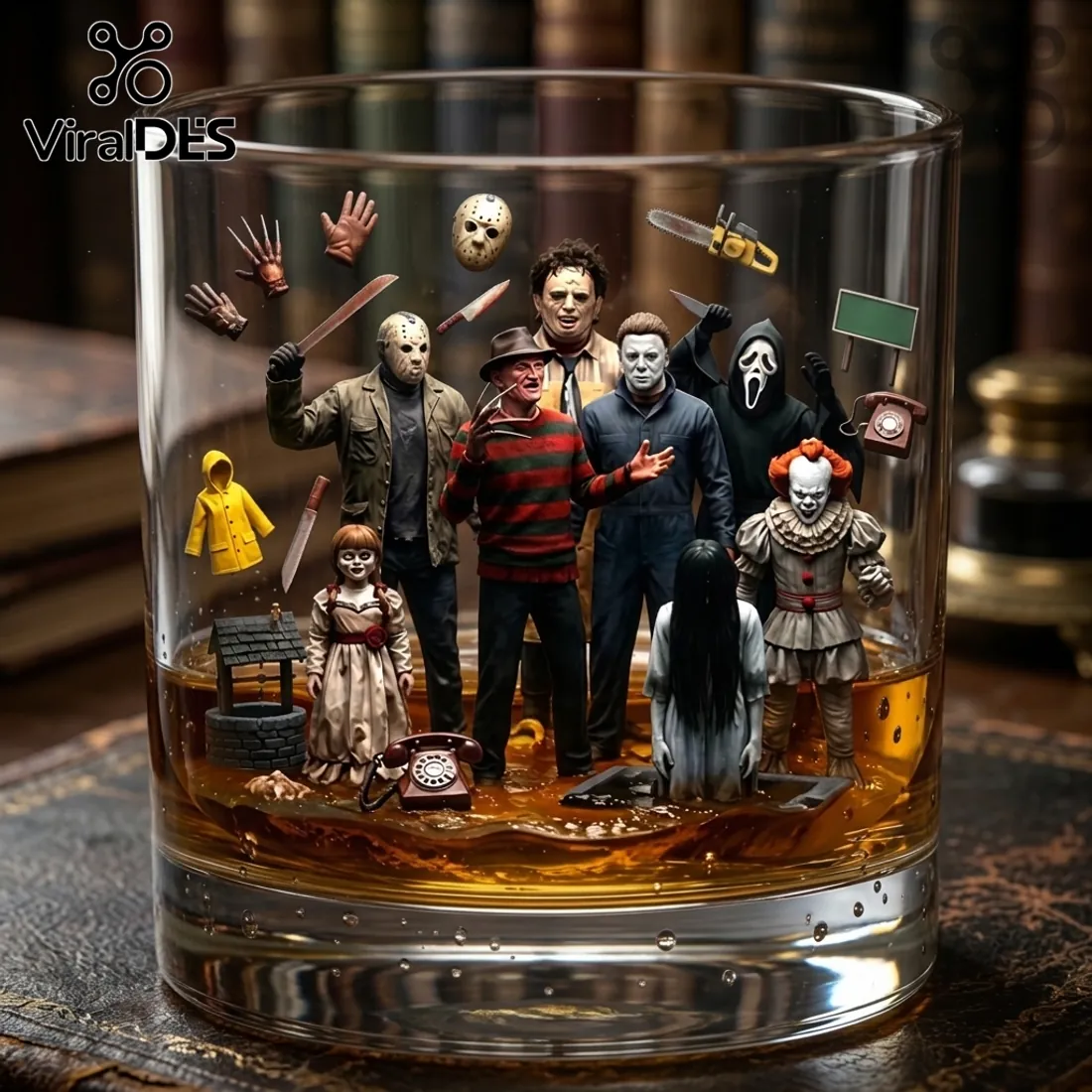 Horror Movie Villain Diorama Whiskey Glass 2026 Horror Movie Villain Diorama Whiskey Glass 2026