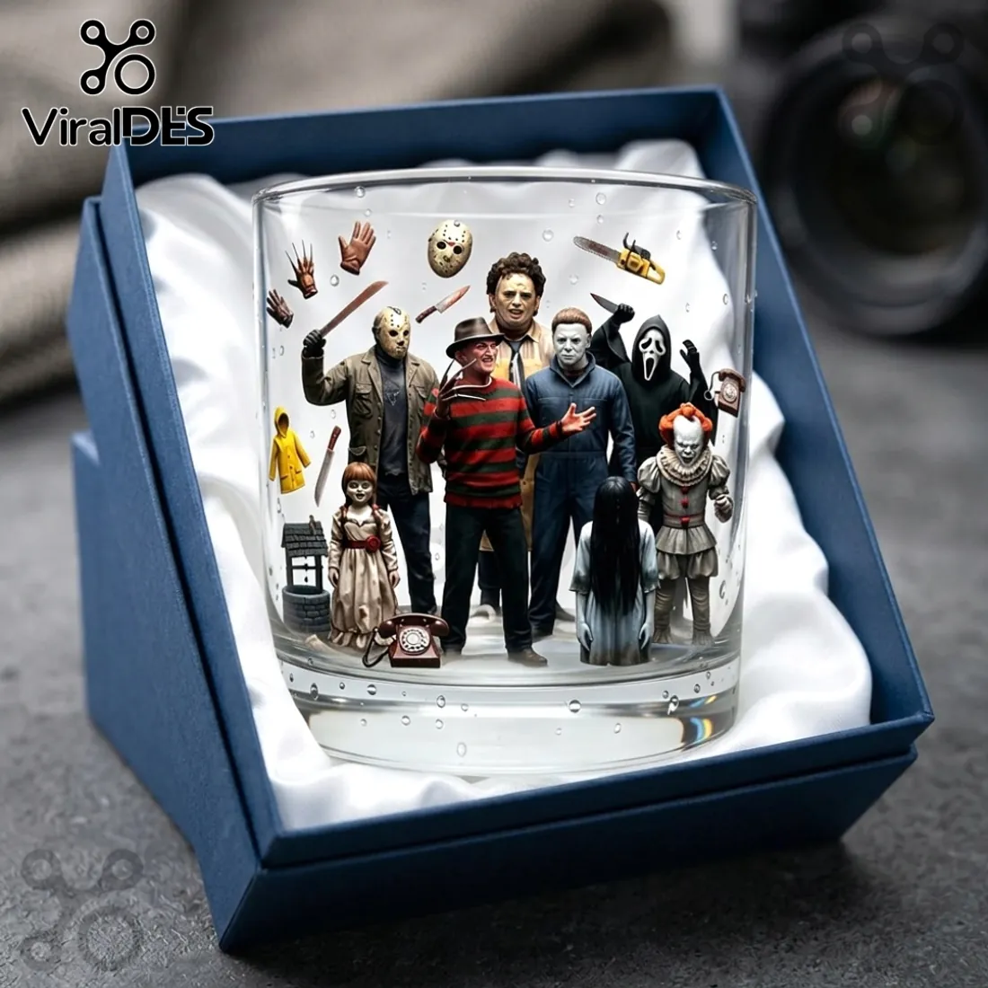 Horror Movie Villain Diorama Whiskey Glass 2026 Horror Movie Villain Diorama Whiskey Glass 2026