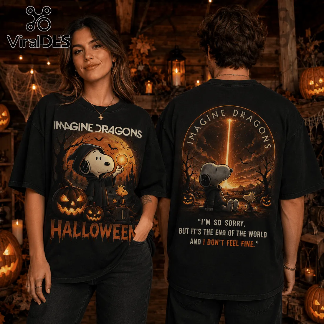 Imagine Dragons x Snoopy Halloween 2026 Black T-Shirt Imagine Dragons x Snoopy Halloween 2026 Black T-Shirt