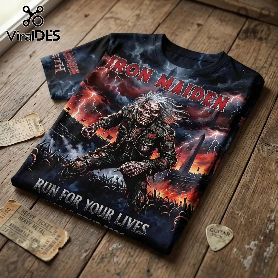 Iron Maiden Megadeth Run For Your Lives 2026 Tour T-Shirt Iron Maiden Megadeth Run For Your Lives 2026 Tour T-Shirt