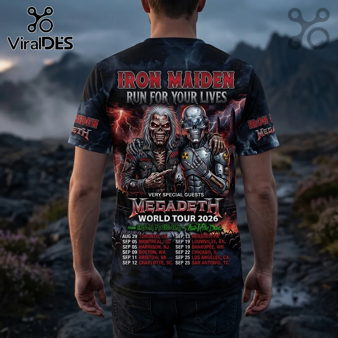 Iron Maiden Megadeth Run For Your Lives 2026 Tour T-Shirt Iron Maiden Megadeth Run For Your Lives 2026 Tour T-Shirt