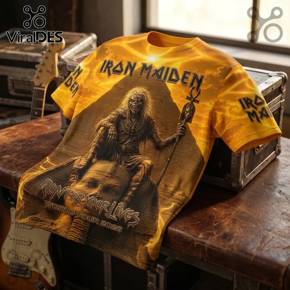 Iron Maiden Run For Your Lives 2026 Tour Yellow Shirt Iron Maiden Run For Your Lives 2026 Tour Yellow Shirt