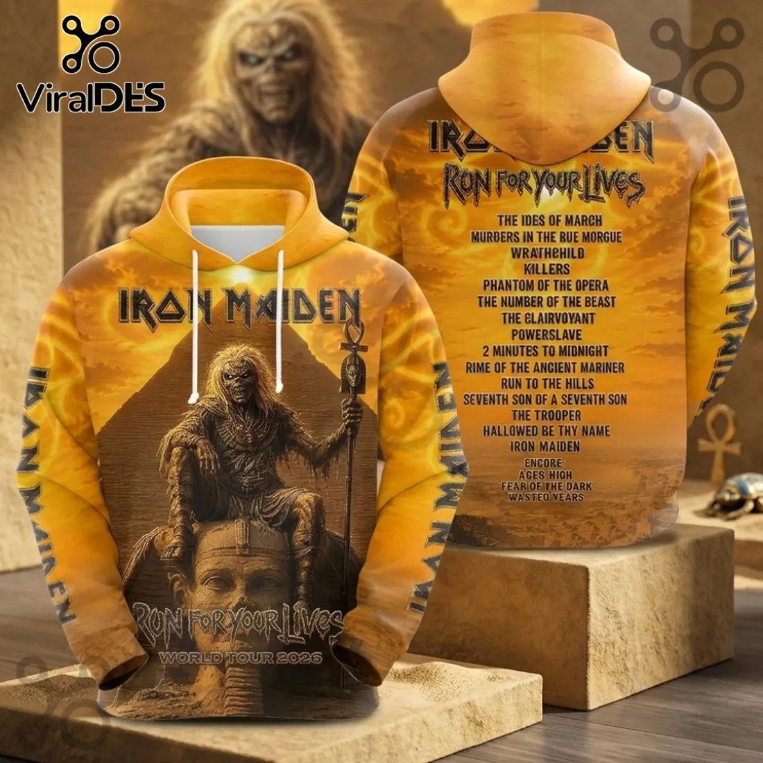 Iron Maiden Run For Your Lives 2026 Tour Yellow Shirt Iron Maiden Run For Your Lives 2026 Tour Yellow Shirt