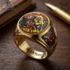Iron Maiden Fear of the Dark Engraved Gold Ring Iron Maiden Fear of the Dark Engraved Gold Ring