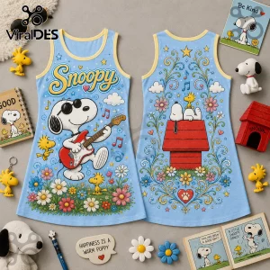 Snoopy Light Blue Casual Summer Women Dress