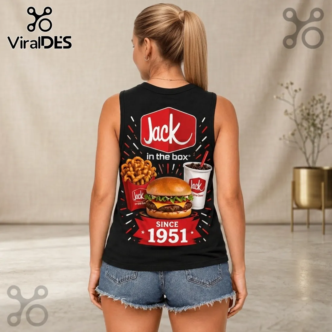 Jack in the Box Retro 1951 Logo V-Neck Tank Top Jack in the Box Retro 1951 Logo V-Neck Tank Top