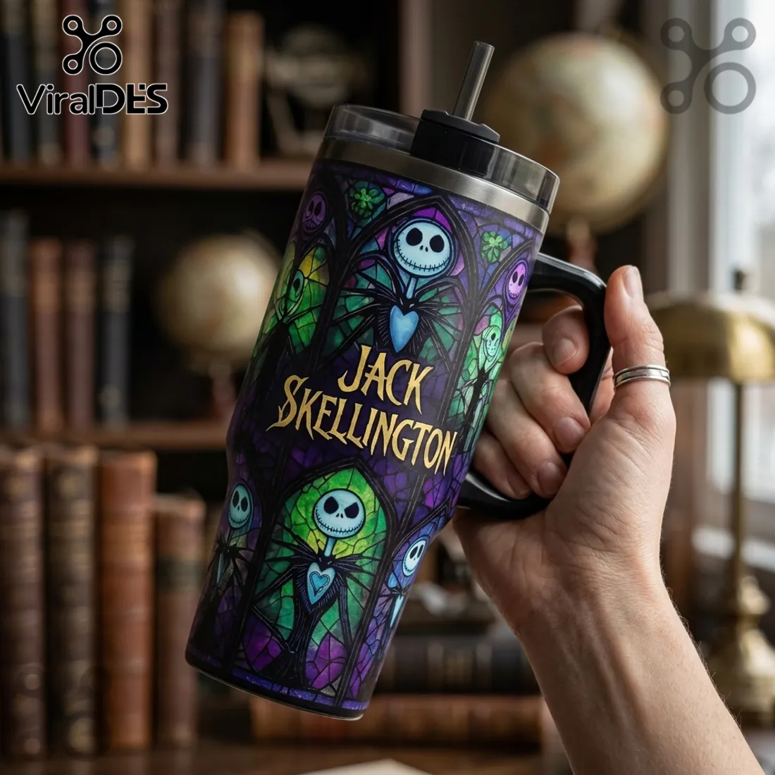 Jack Skellington Stained Glass 40oz Stainless Steel Tumbler Jack Skellington Stained Glass 40oz Stainless Steel Tumbler