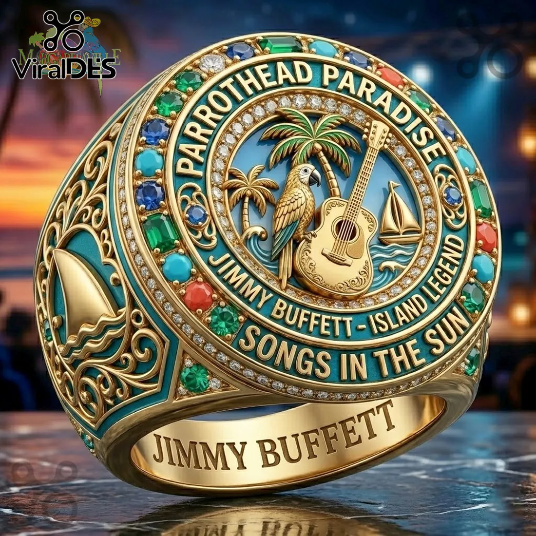Jimmy Buffett Margaritaville Commemorative Engraved Ring Jimmy Buffett Margaritaville Commemorative Engraved Ring