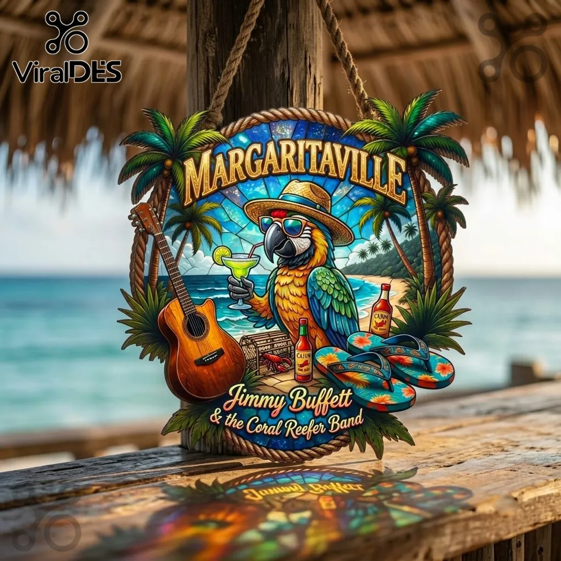 Jimmy Buffett Margaritaville Stained Glass Suncatcher Jimmy Buffett Margaritaville Stained Glass Suncatcher