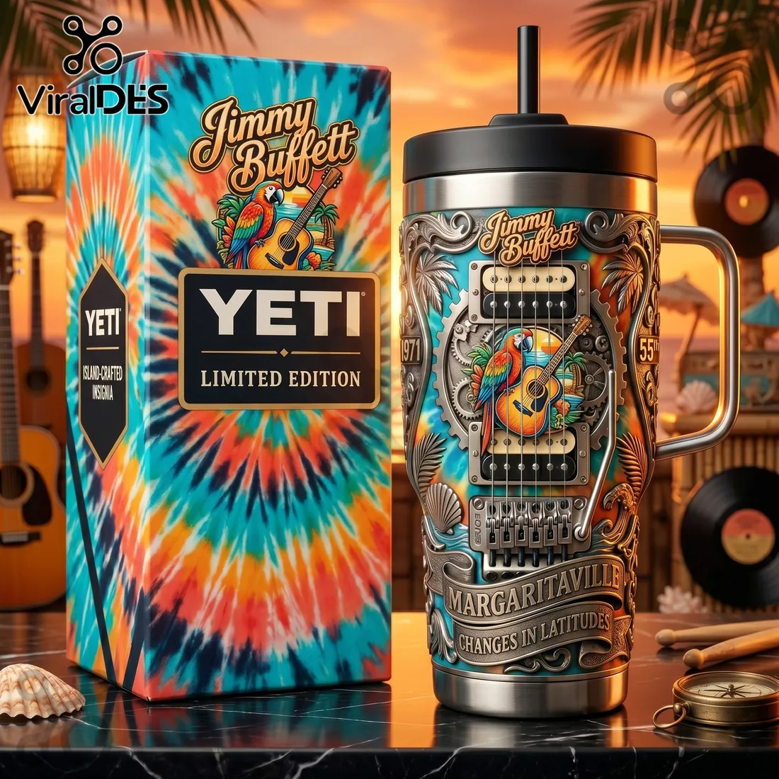Jimmy Buffett Tie Dye YETI Handle Tumbler Jimmy Buffett Tie Dye YETI Handle Tumbler