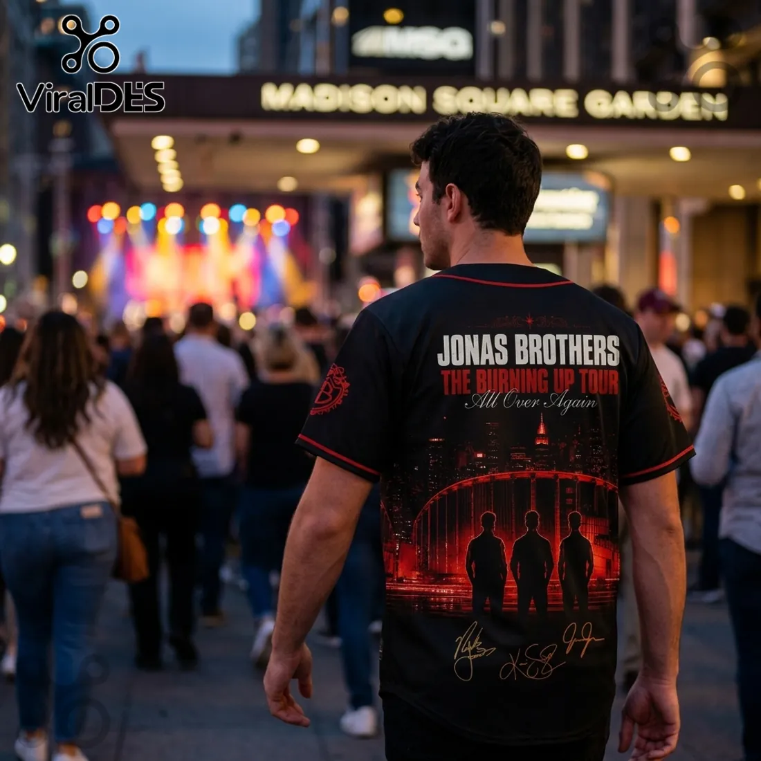 Jonas Brothers The Burning Up Tour Black Baseball Jersey Jonas Brothers The Burning Up Tour Black Baseball Jersey
