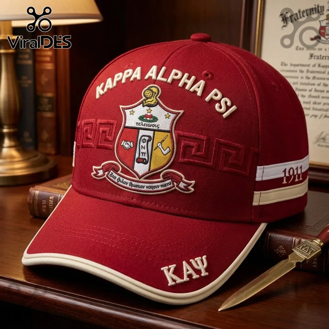 Kappa Alpha Psi 1911 Crimson Embroidered Baseball Cap Kappa Alpha Psi 1911 Crimson Embroidered Baseball Cap
