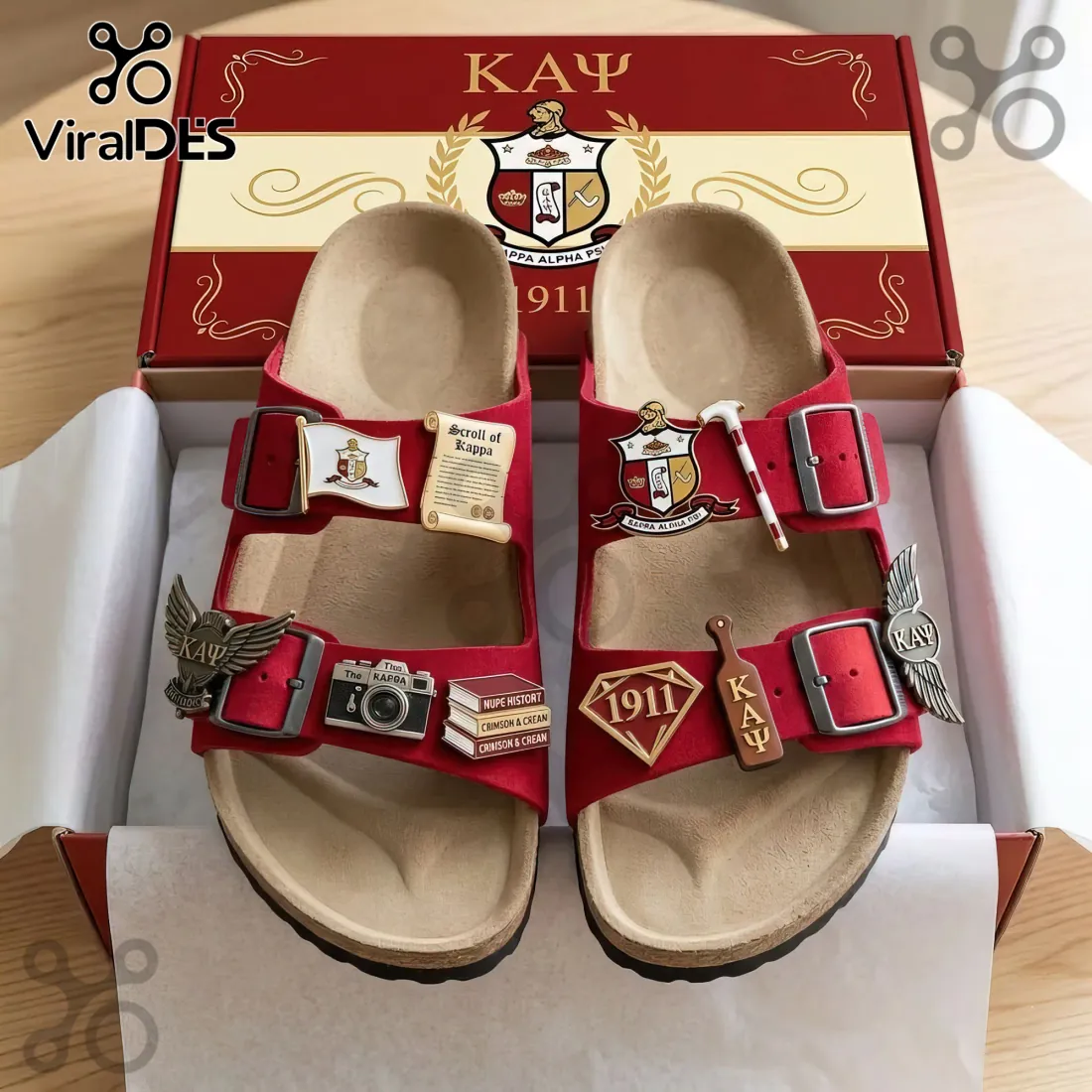 Kappa Alpha Psi 1911 Crimson Suede Comfort Sandal Birken Kappa Alpha Psi 1911 Crimson Suede Comfort Sandal Birken