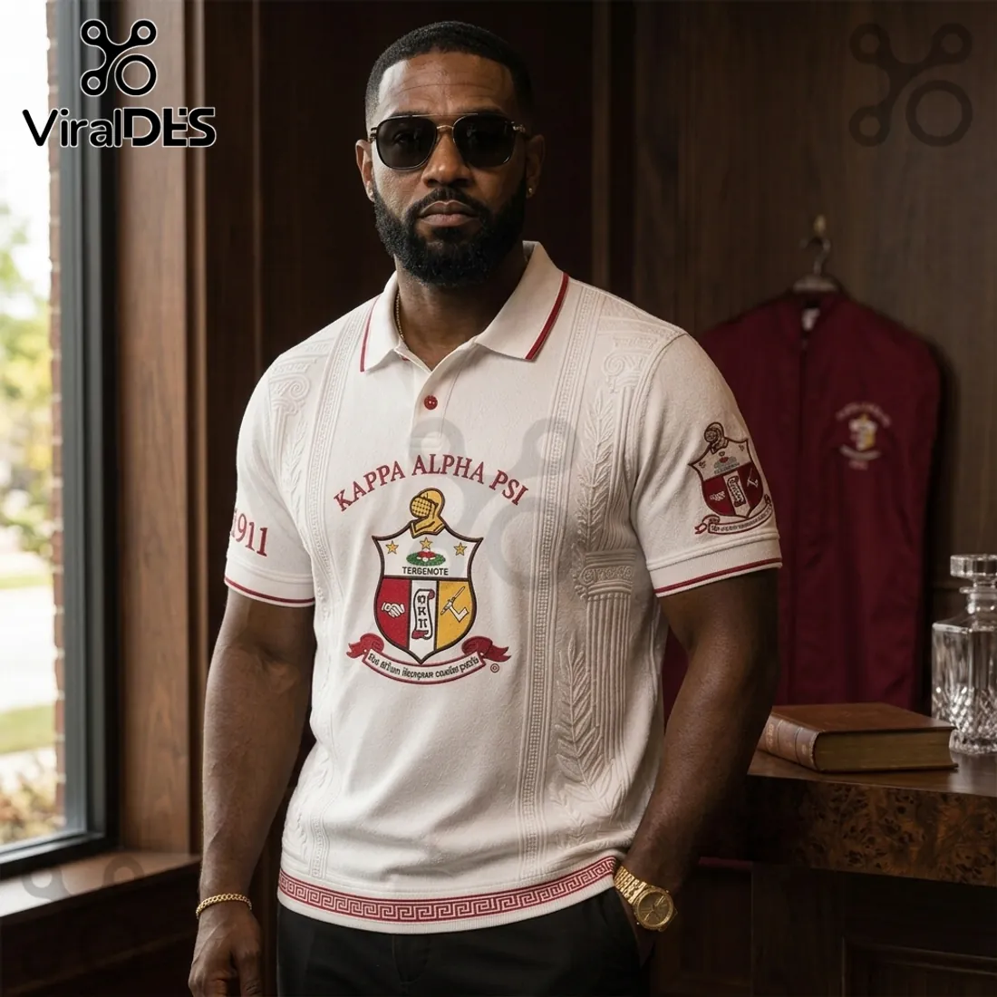 Kappa Alpha Psi 1911 Emblem White Polo Shirt Kappa Alpha Psi 1911 Emblem White Polo Shirt
