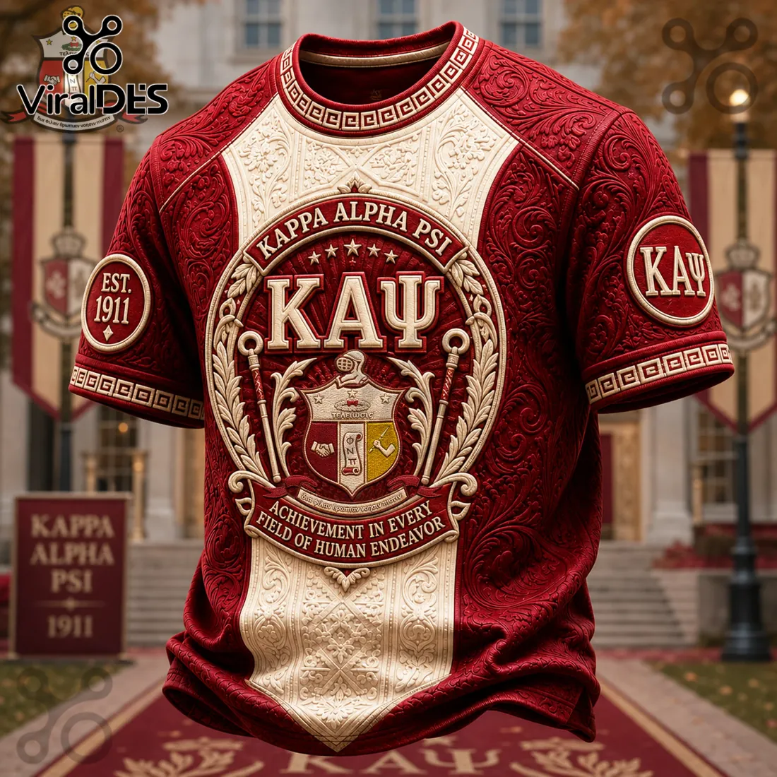 Kappa Alpha Psi Crimson Embossed Crest T-Shirt Kappa Alpha Psi Crimson Embossed Crest T-Shirt