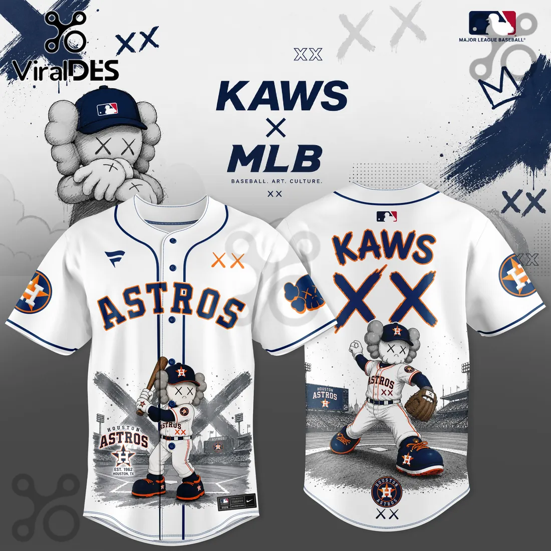 KAWS x Houston Astros Mascot Baseball Jersey 2026 KAWS x Houston Astros Mascot Baseball Jersey 2026