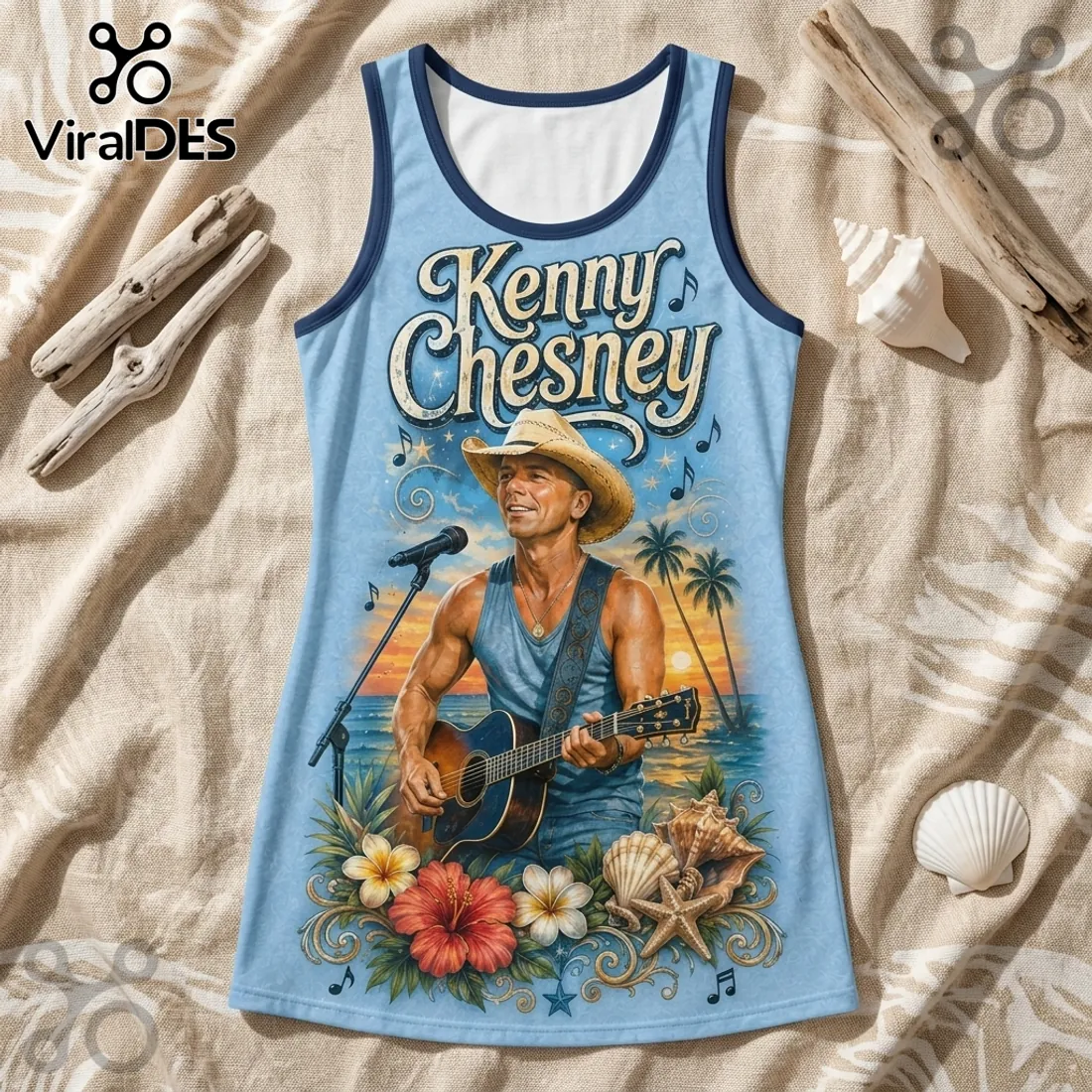 Kenny Chesney Blue Sleeveless Summer Dress Kenny Chesney Blue Sleeveless Summer Dress