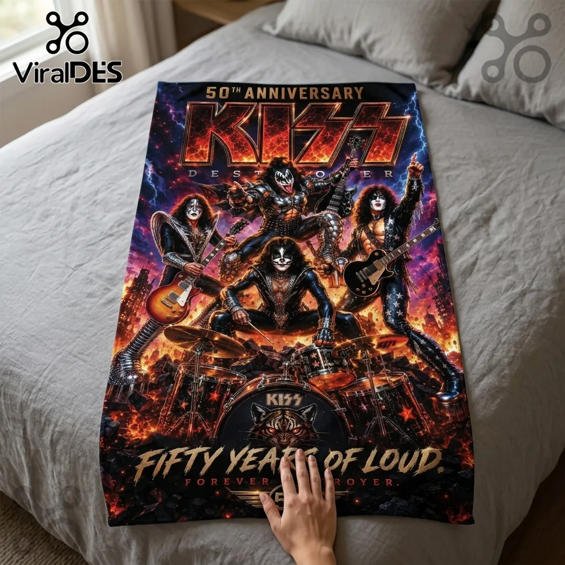KISS Destroyer 50th Anniversary Rectangular Beach Towel KISS Destroyer 50th Anniversary Rectangular Beach Towel