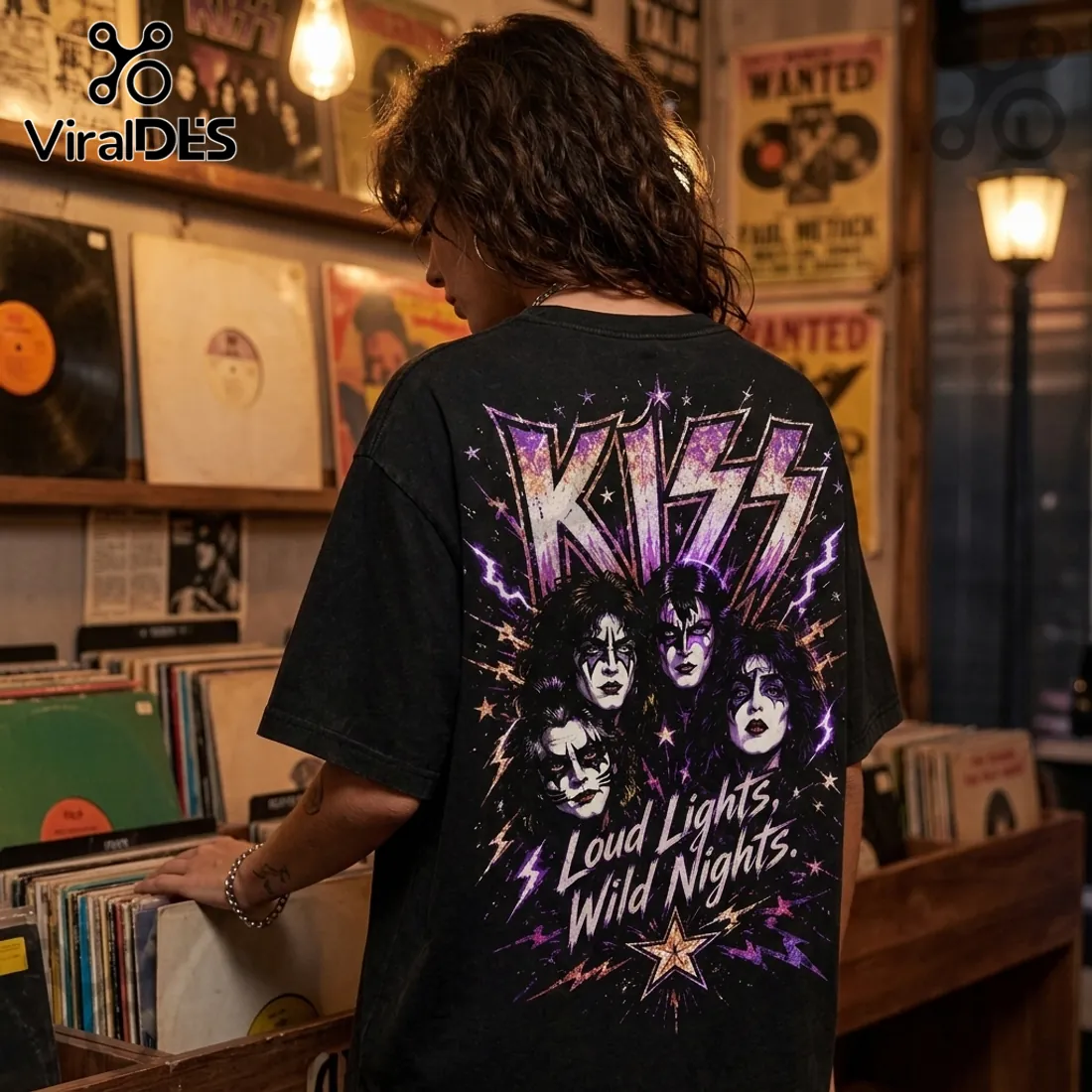 KISS Loud Lights Wild Nights Black T-Shirt KISS Loud Lights Wild Nights Black T-Shirt