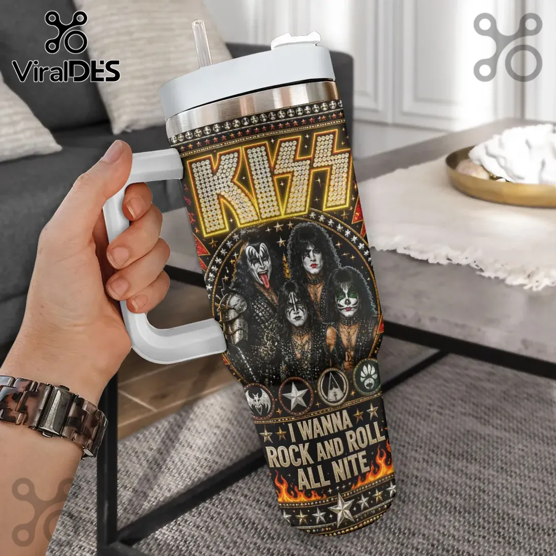 KISS The Hottest Band in the World 40oz Stainless Steel Tumbler KISS The Hottest Band in the World 40oz Stainless Steel Tumbler