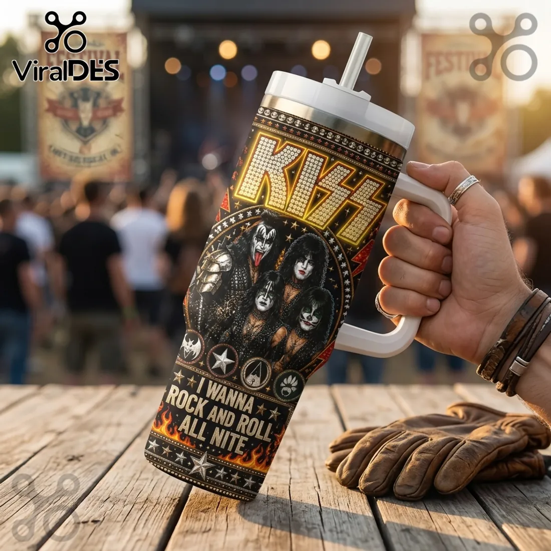 KISS The Hottest Band in the World 40oz Stainless Steel Tumbler KISS The Hottest Band in the World 40oz Stainless Steel Tumbler