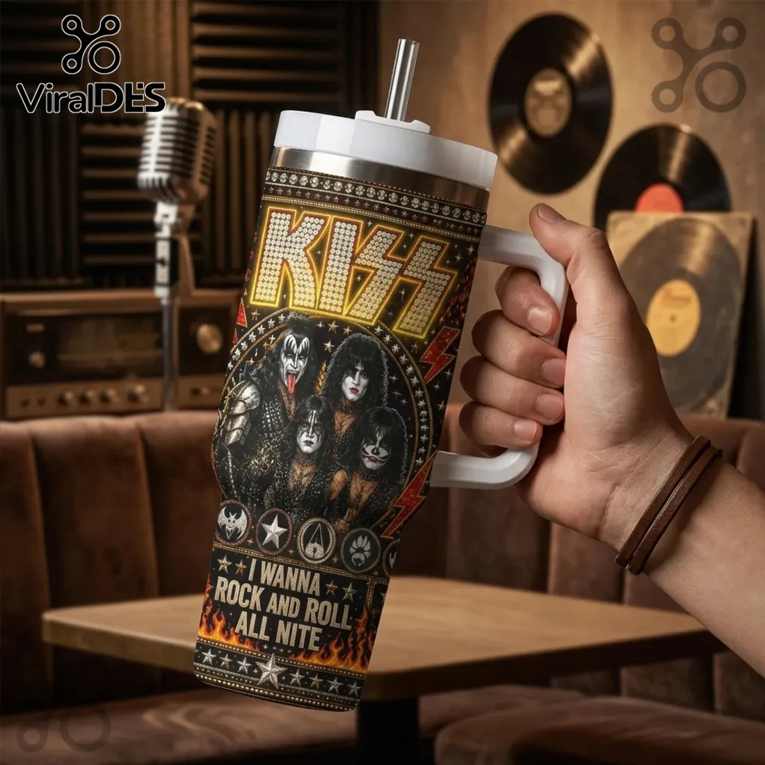 KISS The Hottest Band in the World 40oz Stainless Steel Tumbler KISS The Hottest Band in the World 40oz Stainless Steel Tumbler