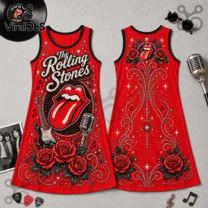 The Rolling Stones Red Floral Sleeveless Dress