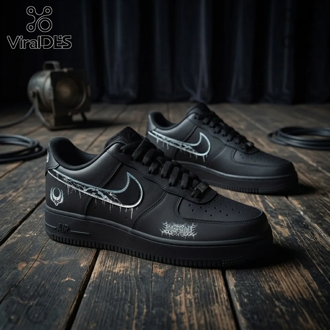 Lorna Shore Grim Eclipse Black Air Force 1 Sneakers Lorna Shore Grim Eclipse Black Air Force 1 Sneakers
