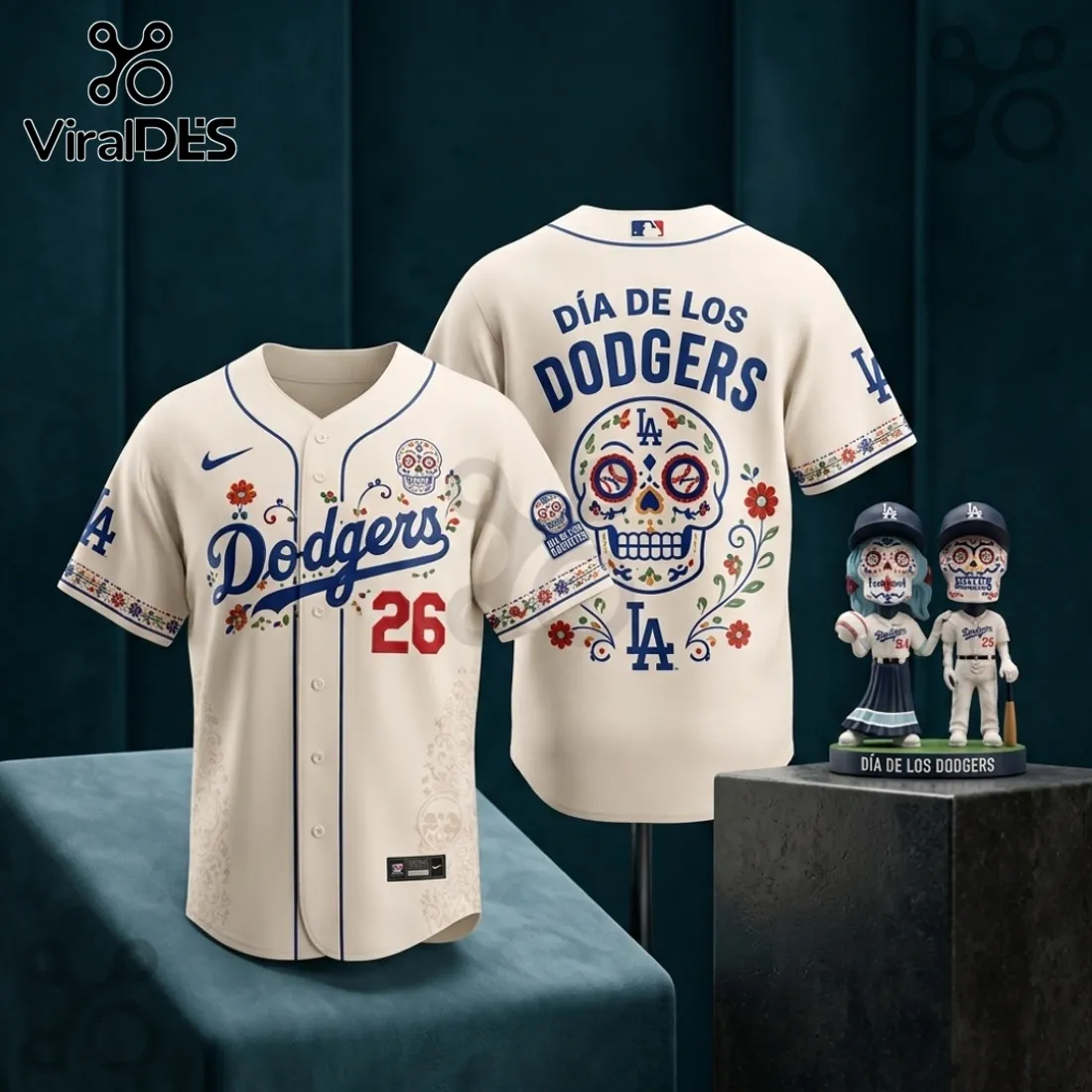 Los Angeles Dodgers Dia De Los Muertos Cream Baseball Jersey Los Angeles Dodgers Dia De Los Muertos Cream Baseball Jersey
