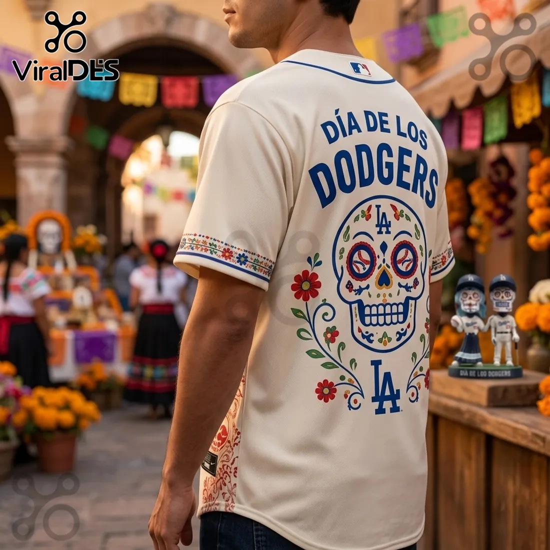 Los Angeles Dodgers Dia De Los Muertos Cream Baseball Jersey Los Angeles Dodgers Dia De Los Muertos Cream Baseball Jersey