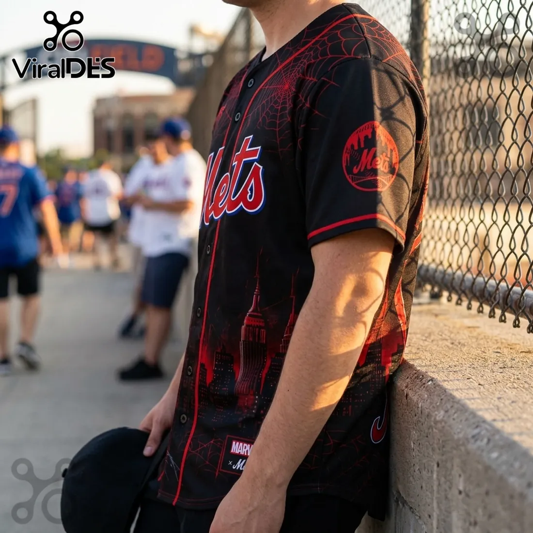 Marvel x New York Mets Spider-Man Black Red Baseball Jersey Marvel x New York Mets Spider-Man Black Red Baseball Jersey