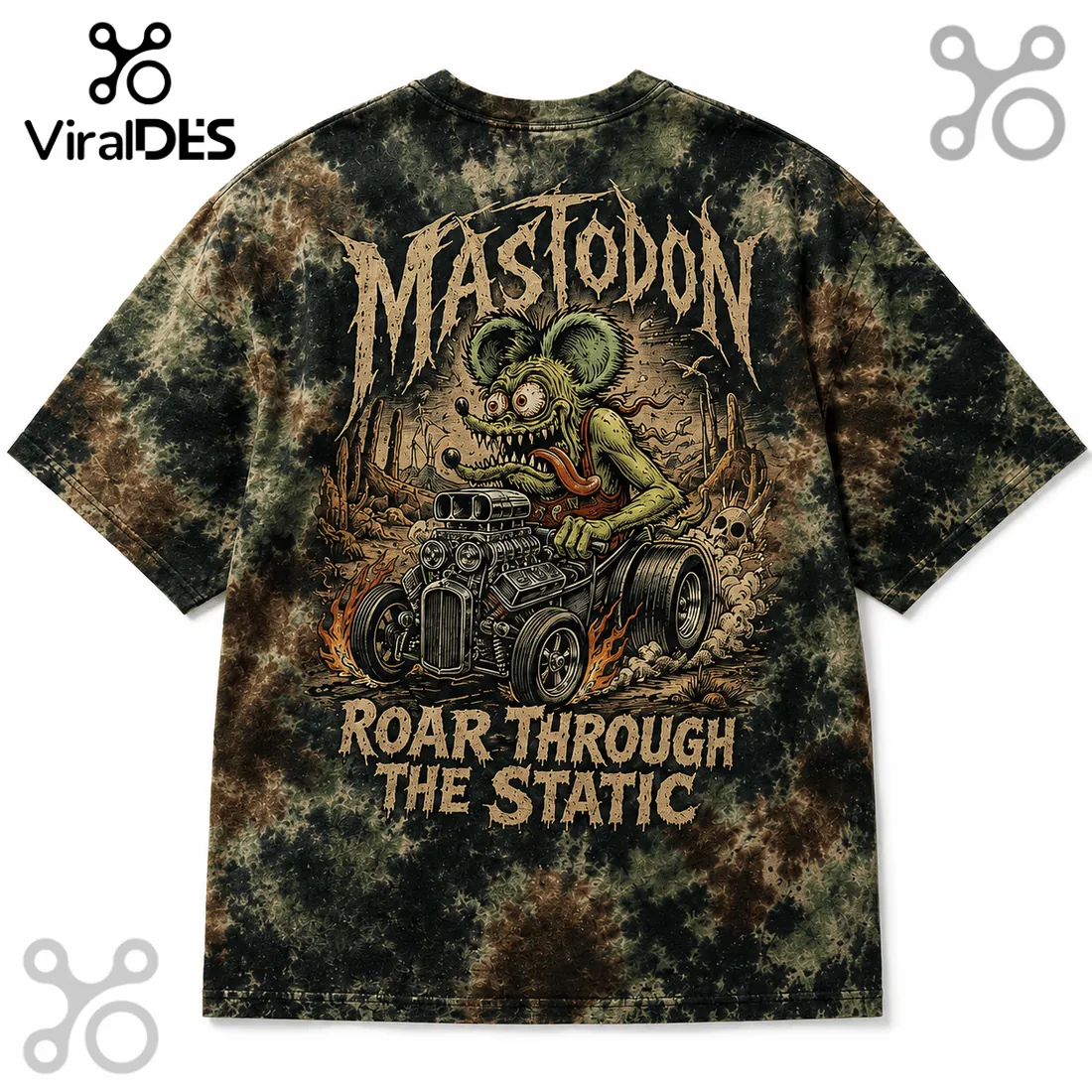 Mastodon Tie Dye Roar Through The Static T-Shirt Mastodon Tie Dye Roar Through The Static T-Shirt