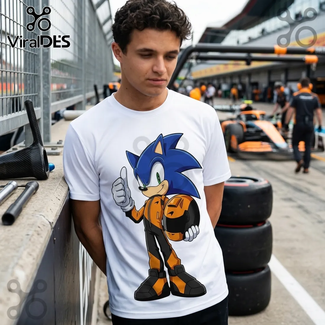 McLaren x Sonic The Hedgehog 1000th GP White T-Shirt McLaren x Sonic The Hedgehog 1000th GP White T-Shirt