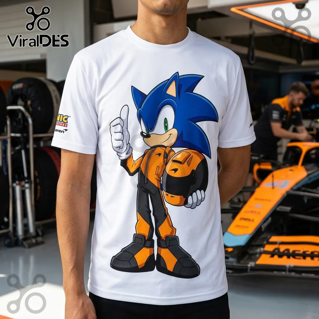 McLaren x Sonic The Hedgehog 1000th GP White T-Shirt McLaren x Sonic The Hedgehog 1000th GP White T-Shirt