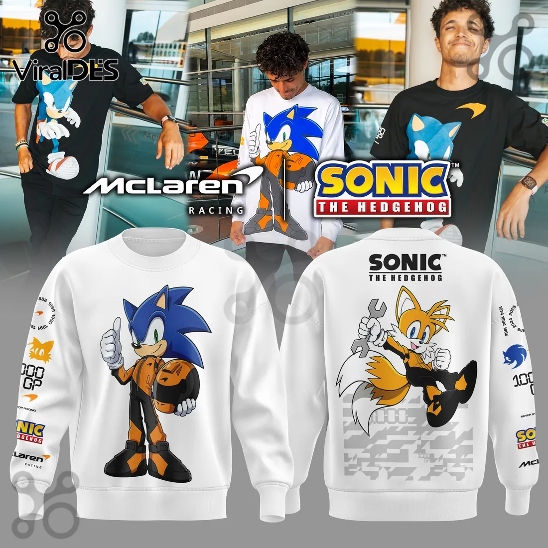 McLaren x Sonic The Hedgehog 1000th GP White T-Shirt McLaren x Sonic The Hedgehog 1000th GP White T-Shirt