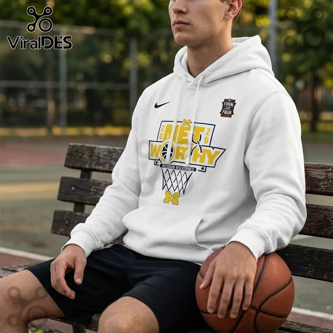 Michigan Wolverines 2026 Final Four White Hoodie Michigan Wolverines 2026 Final Four White Hoodie