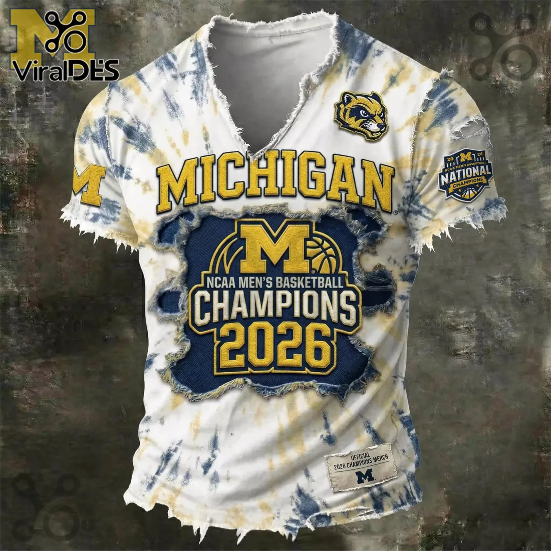 Michigan Wolverines 2026 NCAA Champions Tie Dye T-Shirt Michigan Wolverines 2026 NCAA Champions Tie Dye T-Shirt