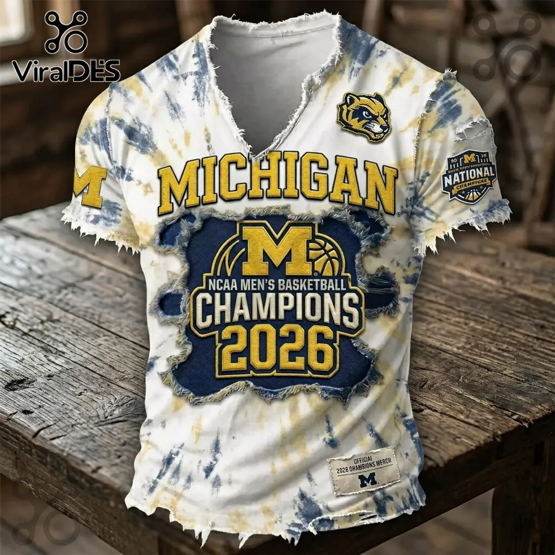 Michigan Wolverines 2026 NCAA Champions Tie Dye T-Shirt Michigan Wolverines 2026 NCAA Champions Tie Dye T-Shirt
