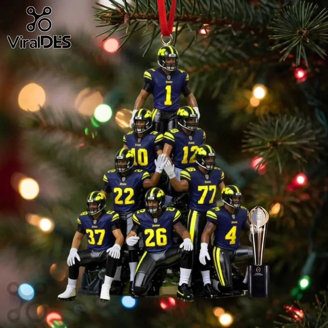 Michigan Wolverines Football Players Christmas Tree Ornament Michigan Wolverines Football Players Christmas Tree Ornament