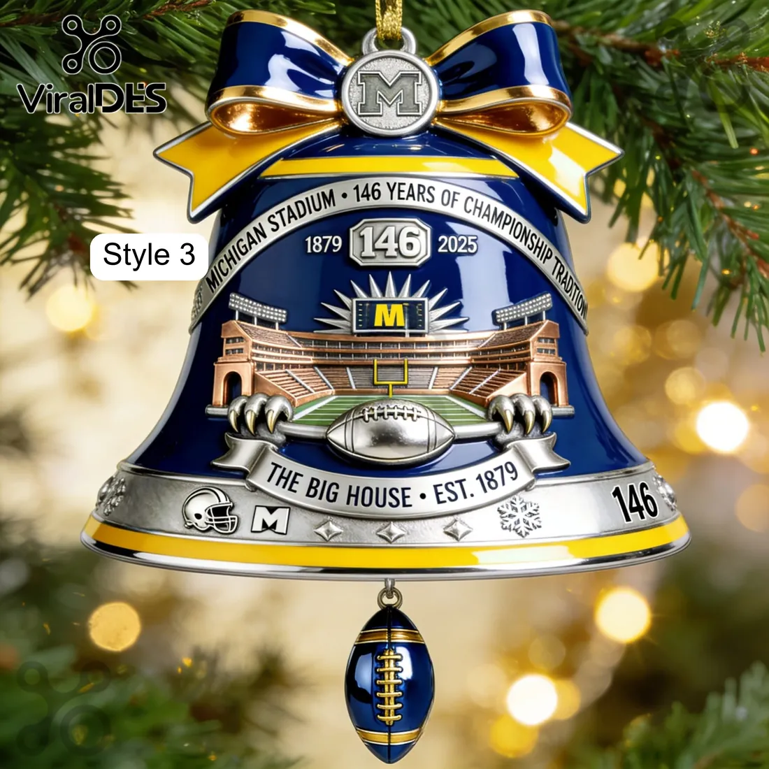 Michigan Wolverines Football Players Christmas Tree Ornament Michigan Wolverines Football Players Christmas Tree Ornament