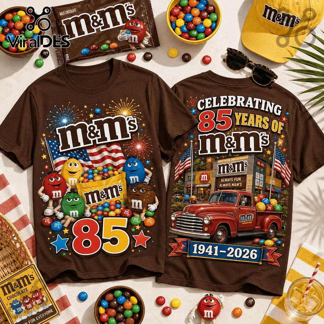 M&M’s 85th Anniversary Brown T-Shirt M&M’s 85th Anniversary Brown T-Shirt
